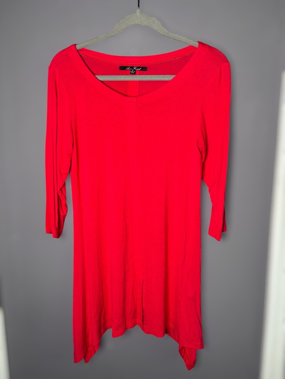 Anne French Red Half Sleeve Tunic Size Small